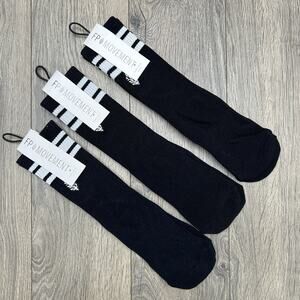 3 Pack Free People Movement Logo Stripe Tube Socks Black Lucky Honey One Size